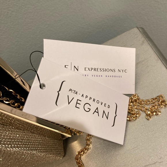 Expressions NYC gold crossbody/clutch evening bag - Picture 5 of 8